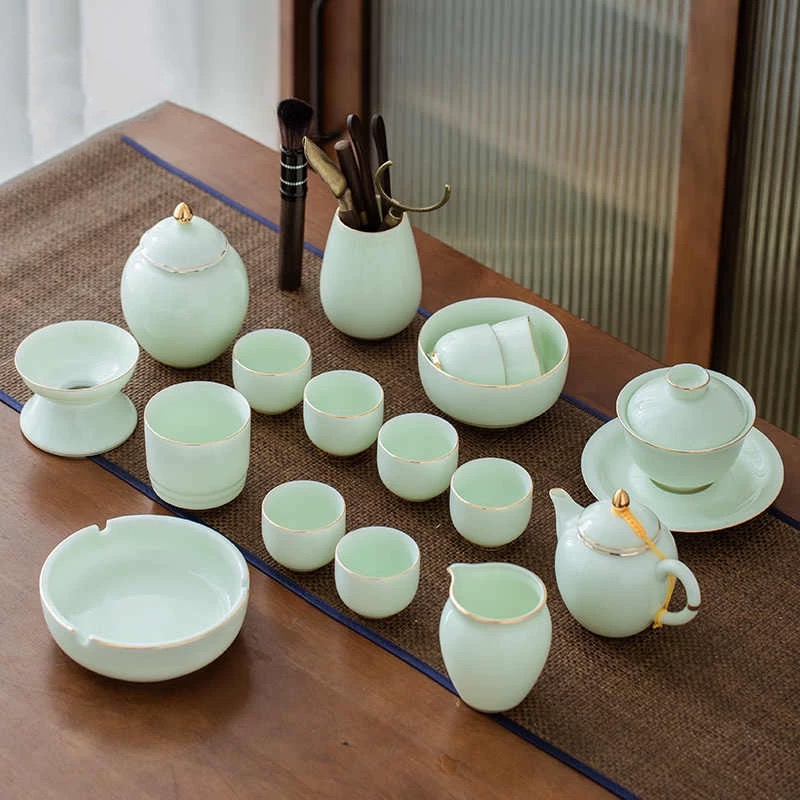 Sheep Jade Light Luxury Tea Set
